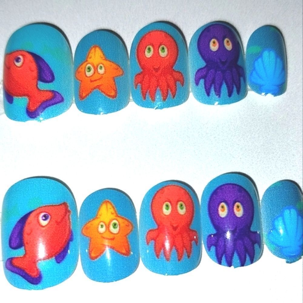 Kids custom 10pc  press on nails for girls and teens